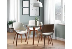 Vini Walnut And Glass Mid-Century 39" Modern Dining Table -KitchenCraft Store 314439 brown wood dining table room 85