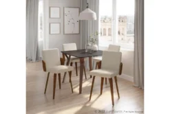 Vini Walnut And Black Wood Mid-Century Modern 39" Dining Table -KitchenCraft Store 314440 brown wood dining table room 85