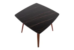 Vini Walnut And Black Wood Mid-Century Modern 39" Dining Table -KitchenCraft Store 314440 brown wood dining table top 31