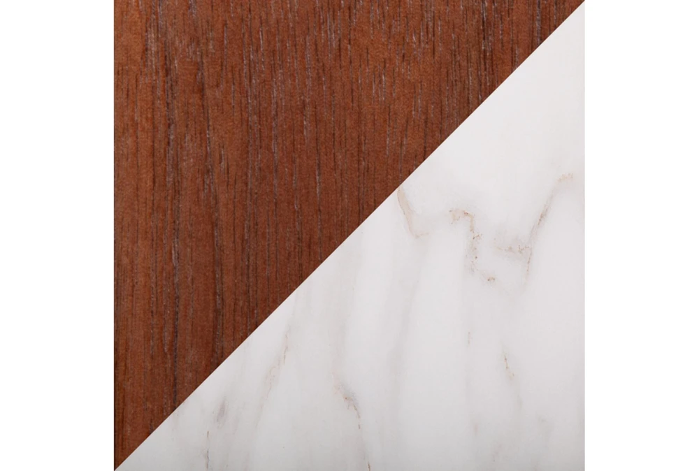 Vini Walnut And White Textured 39" Marble Dining Table 4 Vini Walnut And White Textured 39" Marble Dining Table - Image 4