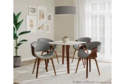 Vini Walnut And White Textured 39" Marble Dining Table 9 Vini Walnut And White Textured 39" Marble Dining Table -KitchenCraft Store 314441 brown wood dining table room 85