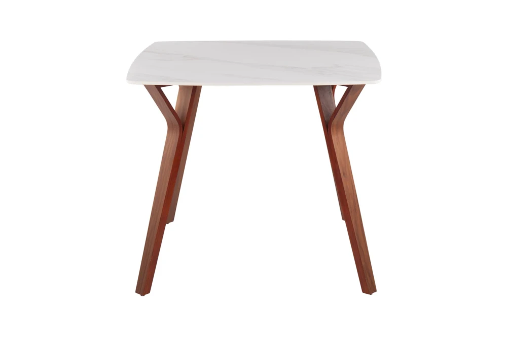 Vini Walnut And White Textured 39" Marble Dining Table 2 Vini Walnut And White Textured 39" Marble Dining Table - Image 2