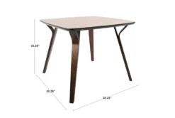 Vini Walnut Mid-Century Modern 39" Dining Table -KitchenCraft Store 314442 brown wood dining table detail 44