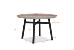 Matty 48" Round Dining Table -KitchenCraft Store 316809 black wood dining table detail 47