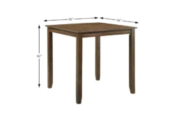 Zally 36" Counter Set For 4 -KitchenCraft Store 318606 brown wood counter height set detail 44