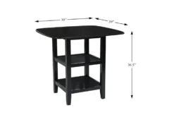 Nala 39" Counter Set For 4 -KitchenCraft Store 318650 black wood counter height set detail 47 1