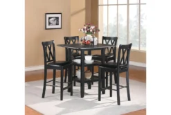 Nala 39" Counter Set For 4 -KitchenCraft Store 318650 black wood counter height set room 85 1