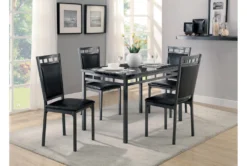 Jojo 48" Dining Set For 4 11 Jojo 48" Dining Set For 4 -KitchenCraft Store 318653 black metal dining set room 85