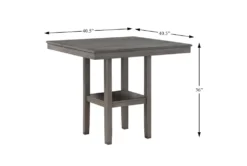 Willy 41" Counter Set For 4 -KitchenCraft Store 318654 grey wood counter height set detail 44