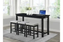 Stacy Black 67" Counter Set For 4 -KitchenCraft Store 318743 black wood counter height set room 85