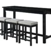 Stacy Black 67" Counter Set For 4