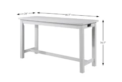 Stacy White 67" Counter Set For 3 -KitchenCraft Store 319144 white wood counter height set detail 45 1