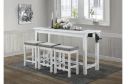 Stacy White 67" Counter Set For 3 -KitchenCraft Store 319144 white wood counter height set room 87 1