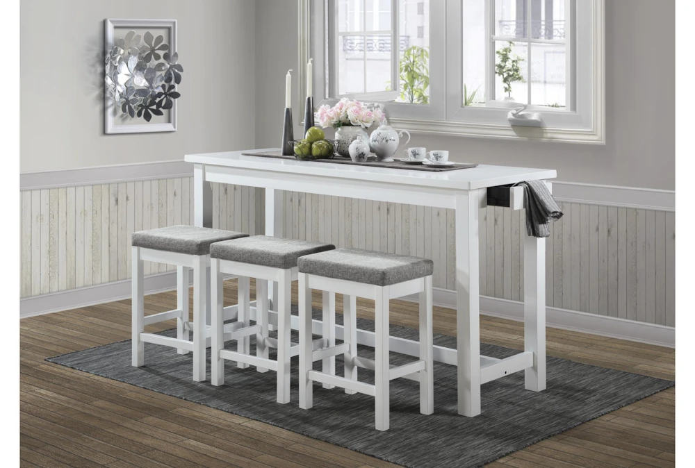 Stacy White 67" Counter Set For 3 13 Stacy White 67" Counter Set For 3 - Image 13