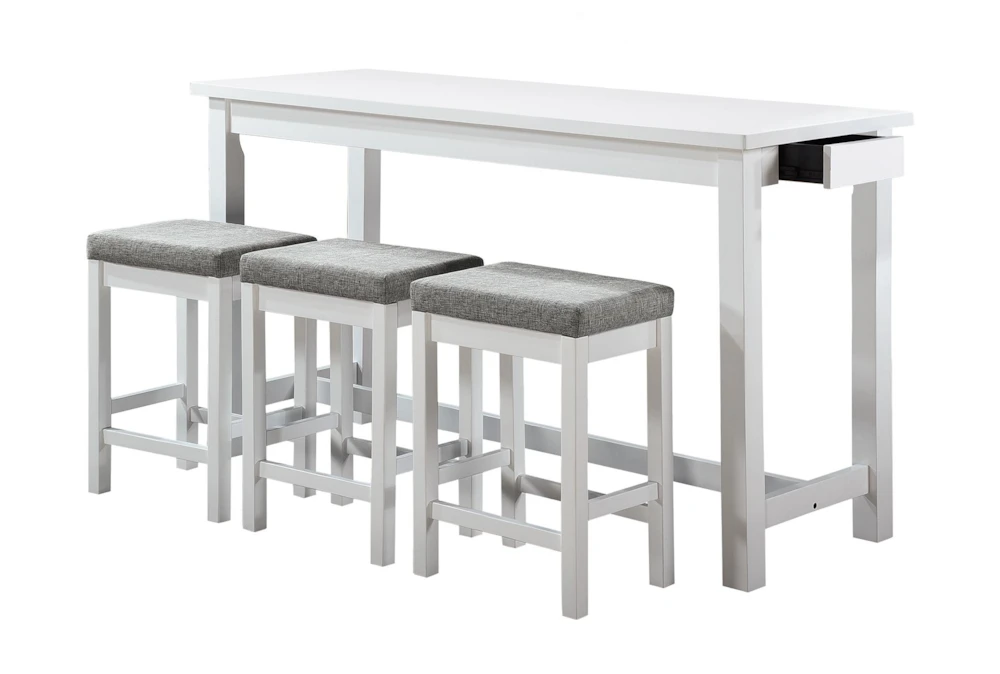 Stacy White 67" Counter Set For 3 1 Stacy White 67" Counter Set For 3