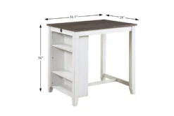 Damar Grey 37" Counter Set For 4 -KitchenCraft Store 319146 grey wood counter height set detail 44