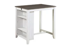 Damar Grey 37" Counter Set For 4 -KitchenCraft Store 319146 grey wood counter height set side 14