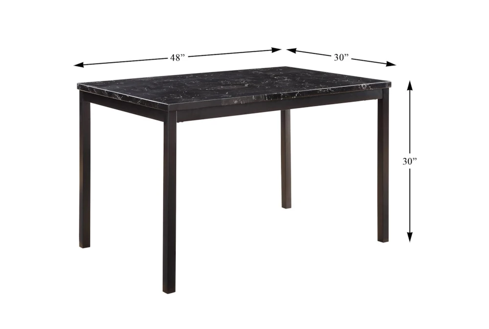 Bianca Black 48" Dining Set For 4 9 Bianca Black 48" Dining Set For 4 - Image 9