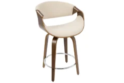 Curve Cream Counter Stool Set Of 2 -KitchenCraft Store 323616 front 03