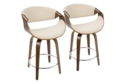 Curve Cream Counter Stool Set Of 2