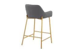 Danny Gold And Grey Counter Stool Set Of 2 -KitchenCraft Store 323620 back 83