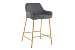 Danny Gold And Grey Counter Stool Set Of 2 -KitchenCraft Store 323620 front 03