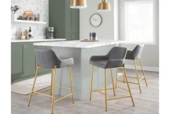Danny Gold And Grey Counter Stool Set Of 2 -KitchenCraft Store 323620 room 85