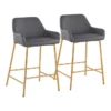 Danny Gold And Grey Counter Stool Set Of 2