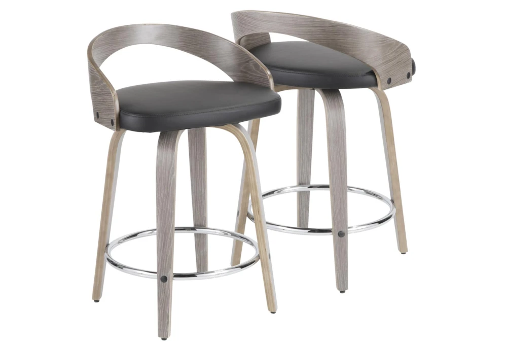 Gregg Black Counter Stool Set Of 2 2 Gregg Black Counter Stool Set Of 2 - Image 2