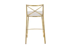 Charlie 25" Gold And White Counter Stool Set Of 2 -KitchenCraft Store 323637 back 83