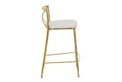 Charlie 25" Gold And White Counter Stool Set Of 2 -KitchenCraft Store 323637 side 14