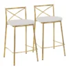 Charlie 25" Gold And White Counter Stool Set Of 2