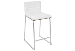 Marta White Counter Stool Set Of 2 -KitchenCraft Store 323653 front 03