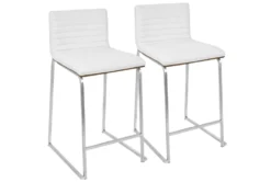 Marta White Counter Stool Set Of 2