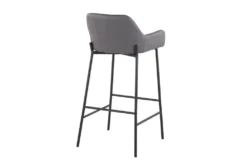 Danny Black And Grey Faux Leather Bar Stool Set Of 2 -KitchenCraft Store 323670 back 82