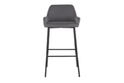 Danny Black And Grey Faux Leather Bar Stool Set Of 2 -KitchenCraft Store 323670 front 03