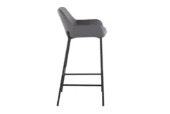 Danny Black And Grey Faux Leather Bar Stool Set Of 2 -KitchenCraft Store 323670 side 14