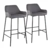 Danny Black And Grey Faux Leather Bar Stool Set Of 2