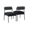 Jole Black And Cream Velvet Dining Chair Set Of 2