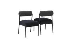Jole Black And Cream Velvet Dining Chair Set Of 2