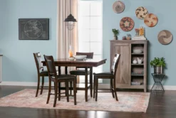 Sutton 48" Square Espresso Counter With Stool Set For 4 -KitchenCraft Store 68469 10